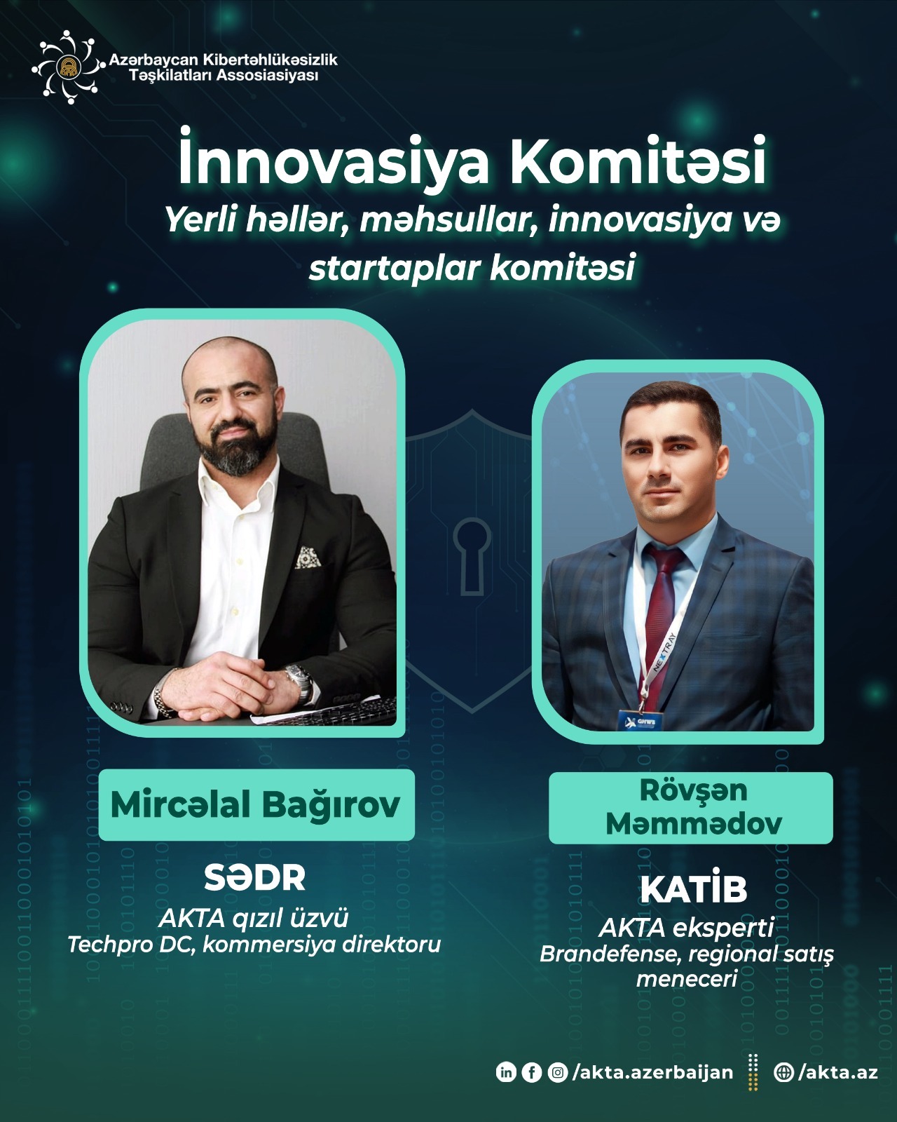 AKTA-nın ekspert komitələrinə yeni sədr və katiblər təyin olunub