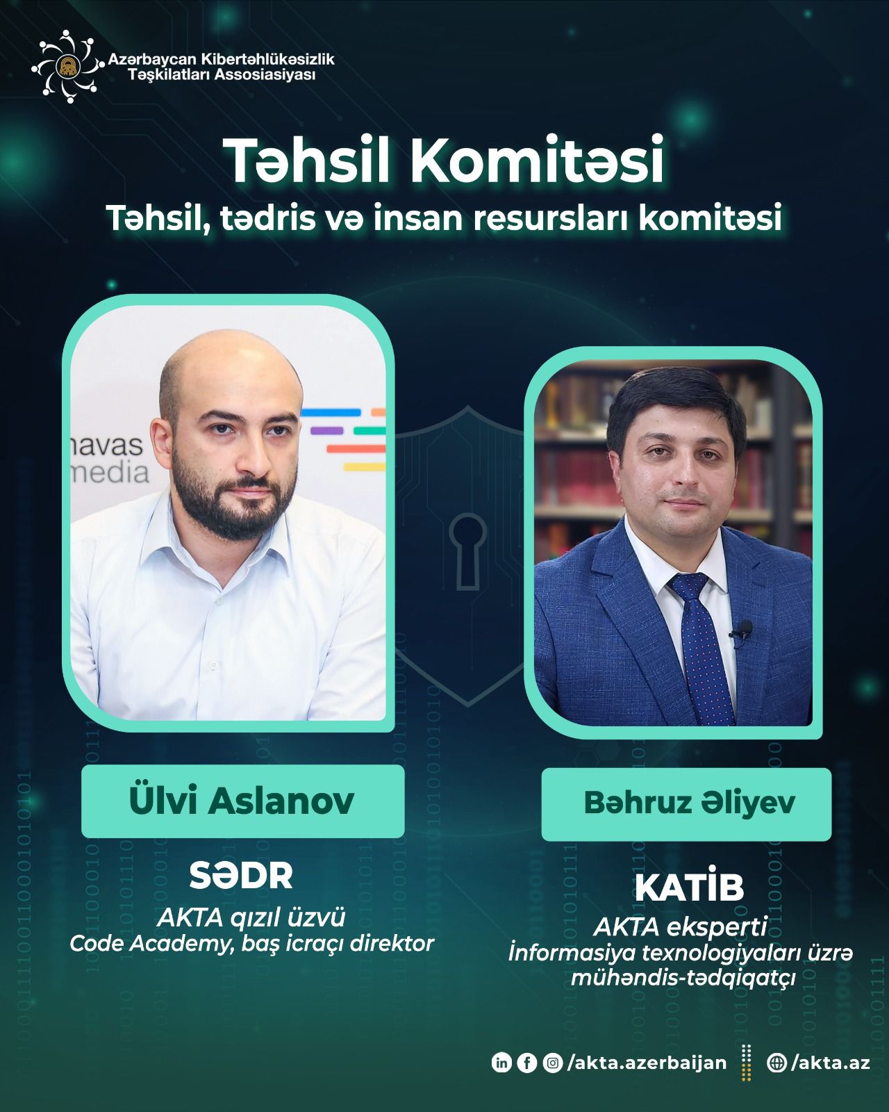 AKTA-nın ekspert komitələrinə yeni sədr və katiblər təyin olunub