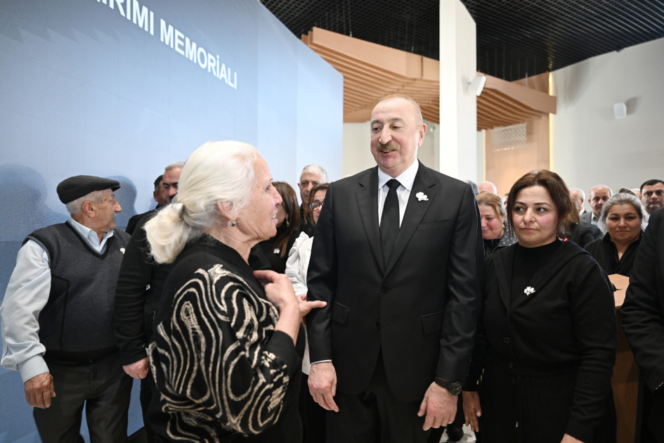 Prezident İlham Əliyev Xocalı Soyqırımı Memorialının açılışında iştirak edib