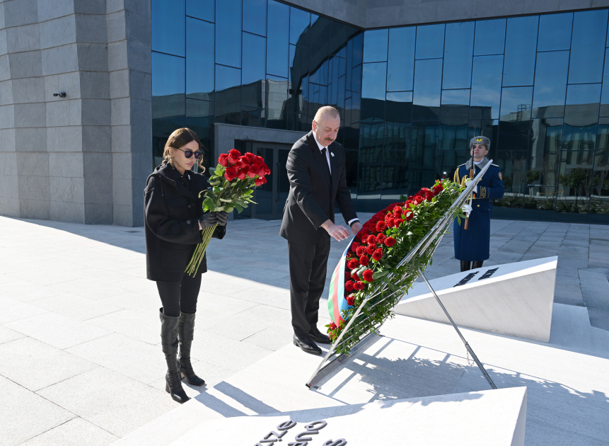 Prezident İlham Əliyev Xocalı Soyqırımı Memorialının açılışında iştirak edib