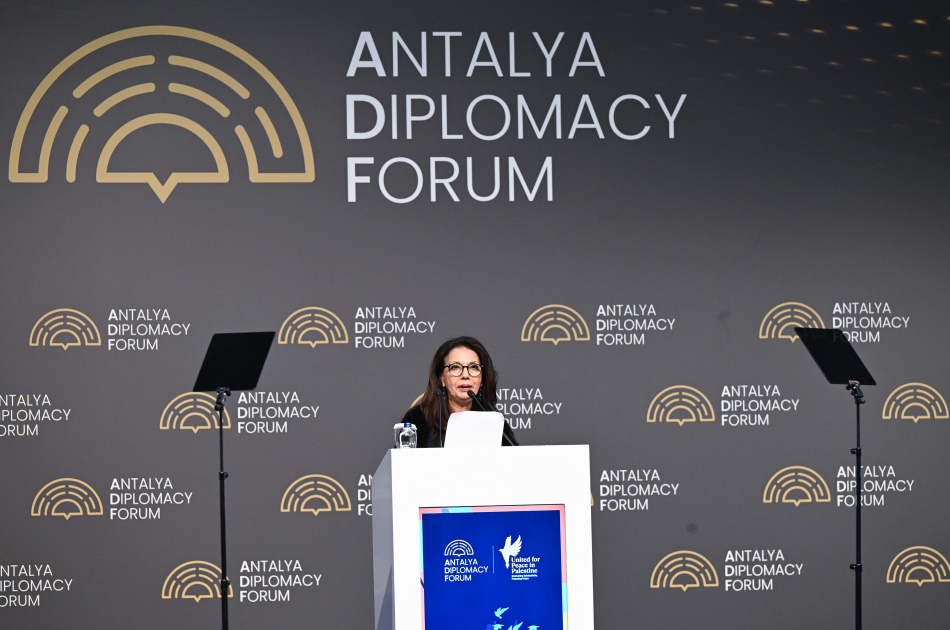 Azərbaycanın birinci xanımı Mehriban Əliyeva Antalyada “Fələstində sülh naminə birləşərək: Təhsil sisteminin məhv edilməsi ilə mübarizə və gələcəyin qorunması” adlı paneldə iştirak edib